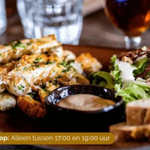 Bij besteding 3-gangen keuzediner, voorgerecht naar keuze gratis (tussen 17:00 en 19:00 uur)